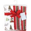 image:imageHudson Baby Unisex Baby Cotton Poly Flannel Burp Cloths Bundle Teddy Bears One SizeChristmas Forest