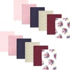 image:imageHudson Baby Unisex Baby Cotton Poly Flannel Burp Cloths Bundle Teddy Bears One SizeBlush Navy Floral