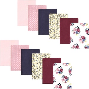 image:imageHudson Baby Unisex Baby Cotton Poly Flannel Burp Cloths Bundle Teddy Bears One SizeBlush Navy Floral
