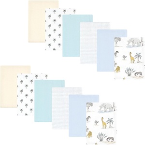 image:imageHudson Baby Unisex Baby Cotton Poly Flannel Burp Cloths Bundle Teddy Bears One SizeBoy Safari World