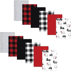 image:imageHudson Baby Unisex Baby Cotton Poly Flannel Burp Cloths Bundle Teddy Bears One SizeBuffalo Plaid Bear