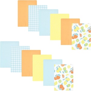image:imageHudson Baby Unisex Baby Cotton Poly Flannel Burp Cloths Bundle Teddy Bears One SizeCitrus Mint