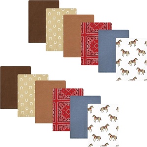 image:imageHudson Baby Unisex Baby Cotton Poly Flannel Burp Cloths Bundle Teddy Bears One SizeCowboy