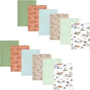 image:imageHudson Baby Unisex Baby Cotton Poly Flannel Burp Cloths Bundle Teddy Bears One SizeDinosaur Adventures