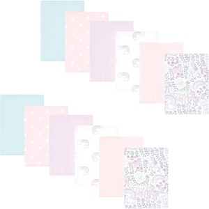image:imageHudson Baby Unisex Baby Cotton Poly Flannel Burp Cloths Bundle Teddy Bears One SizeDreamy Unicorn