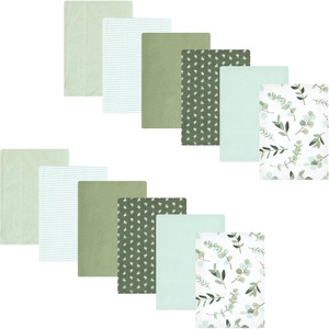 image:imageHudson Baby Unisex Baby Cotton Poly Flannel Burp Cloths Bundle Teddy Bears One SizeEucalyptus