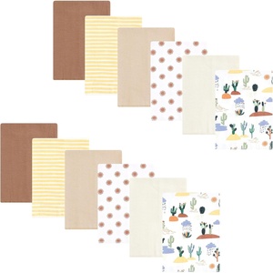 image:imageHudson Baby Unisex Baby Cotton Poly Flannel Burp Cloths Bundle Teddy Bears One SizeFun Desert