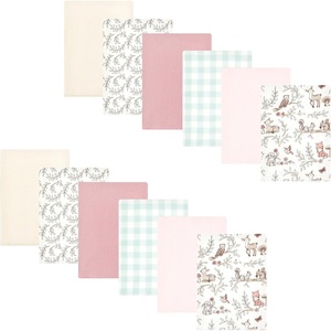 image:imageHudson Baby Unisex Baby Cotton Poly Flannel Burp Cloths Bundle Teddy Bears One SizeGirl Woodland Pals