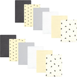 image:imageHudson Baby Unisex Baby Cotton Poly Flannel Burp Cloths Bundle Teddy Bears One SizeHoney Bee