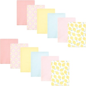 image:imageHudson Baby Unisex Baby Cotton Poly Flannel Burp Cloths Bundle Teddy Bears One SizeLemon Daisy