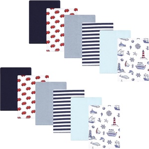 image:imageHudson Baby Unisex Baby Cotton Poly Flannel Burp Cloths Bundle Teddy Bears One SizeLighthouse