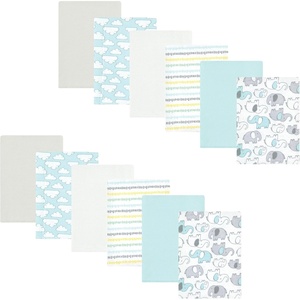 image:imageHudson Baby Unisex Baby Cotton Poly Flannel Burp Cloths Bundle Teddy Bears One SizeNeutral New Elephant