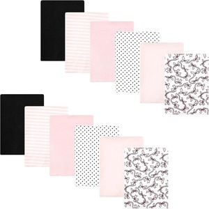 image:imageHudson Baby Unisex Baby Cotton Poly Flannel Burp Cloths Bundle Teddy Bears One SizePink Bows