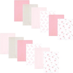 image:imageHudson Baby Unisex Baby Cotton Poly Flannel Burp Cloths Bundle Teddy Bears One SizePink Honey Bunny
