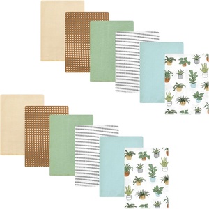image:imageHudson Baby Unisex Baby Cotton Poly Flannel Burp Cloths Bundle Teddy Bears One SizePlants