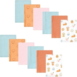 image:imageHudson Baby Unisex Baby Cotton Poly Flannel Burp Cloths Bundle Teddy Bears One SizePumpkin Spice