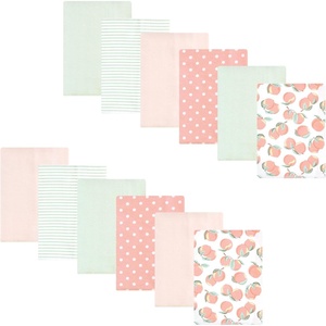 image:imageHudson Baby Unisex Baby Cotton Poly Flannel Burp Cloths Bundle Teddy Bears One SizeSweet Peach
