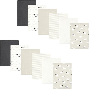image:imageHudson Baby Unisex Baby Cotton Poly Flannel Burp Cloths Bundle Teddy Bears One SizeTaupe Sheep