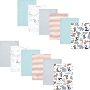 image:imageHudson Baby Unisex Baby Cotton Poly Flannel Burp Cloths Bundle Teddy Bears One SizeZoo Animals
