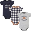 image:imageHudson Baby Unisex Baby Cotton Bodysuits Football Huddles 3Pack 1218 Months