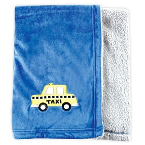 image:imageHudson Baby Applique TwoSided Blanket BlueBlue