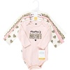 image:imageHudson Baby babygirls Cotton Longsleeve Bodysuits 5packLeopard Hearts