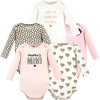 image:imageHudson Baby babygirls Cotton Longsleeve Bodysuits 5packLeopard Hearts