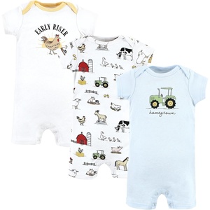 image:imageHudson Baby Unisex Cotton RompersTractor