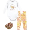 image:imageHudson Baby Baby Cotton Bodysuit Pant and Shoe SetPeace Love Flowers