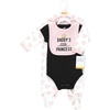 image:imageHudson Baby Unisex Cotton Sleep and Play Bodysuit and Bandana Bib SetDaddys Little Princess