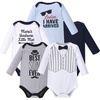 image:imageHudson Baby babyboys Cotton Longsleeve Bodysuits 5packHandsome Little Man
