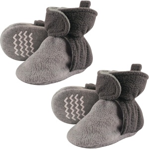 image:imageHudson Baby Cozy Warm Toddler Slipper Booties with Non Skid Bottom  Casual SlippersCharcoal and Gray Fleece