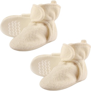 image:imageHudson Baby Cozy Warm Toddler Slipper Booties with Non Skid Bottom  Casual SlippersCream Fleece