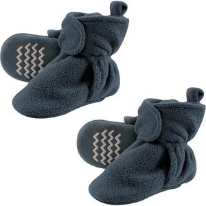 image:imageHudson Baby Cozy Warm Toddler Slipper Booties with Non Skid Bottom  Casual SlippersLight Blue Fleece