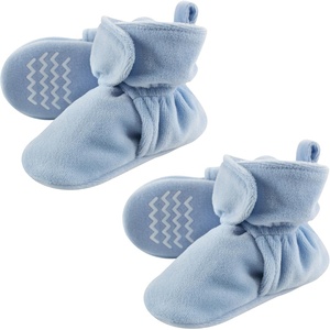 image:imageHudson Baby Cozy Warm Toddler Slipper Booties with Non Skid Bottom  Casual SlippersLight Blue Velour