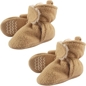 image:imageHudson Baby Cozy Warm Toddler Slipper Booties with Non Skid Bottom  Casual SlippersTan Sherpa