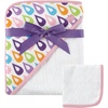 image:imageHudson Baby Unisex Baby Cotton Hooded Towel and Washcloth Forest Animals One SizePurple