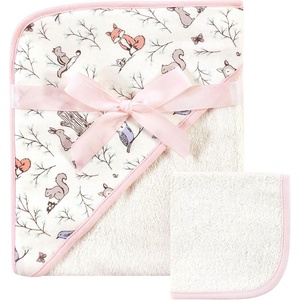 image:imageHudson Baby Unisex Baby Cotton Hooded Towel and Washcloth Forest Animals One SizeEnchanted Forest