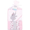 image:imageHudson Baby Unisex Baby Hooded Towel and Five Washcloths Gray Pink Elephant One SizeFloral Elephant