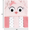 image:imageHudson Baby Unisex Baby Hooded Towel and Five Washcloths Gray Pink Elephant One SizePink Owl