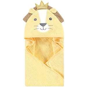 image:imageHudson Baby Boy Animal Face Hooded Towel 2Pack Cow RoosterKing Lion Shark