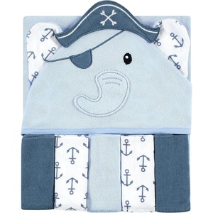 image:imageHudson Baby Unisex Baby Hooded Towel and Five Washcloths Gray Pink Elephant One SizePirate Elephant