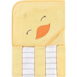 image:imageHudson Baby Unisex Baby Hooded Towel and Five Washcloths Gray Pink Elephant One SizeYellow Duck