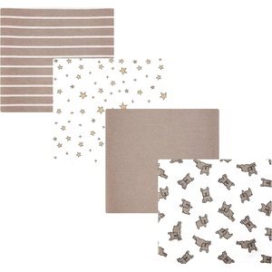 image:imageHudson Baby Unisex Baby Cotton Polyester Flannel Receiving Blankets 4Pack Wispy Wild Flower Bunny One SizeFrench Bulldog Stars