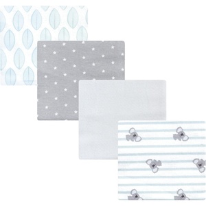 image:imageHudson Baby Unisex Baby Cotton Polyester Flannel Receiving Blankets 4Pack Wispy Wild Flower Bunny One SizeKoala Stripe