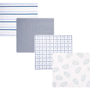 image:imageHudson Baby Unisex Baby Cotton Polyester Flannel Receiving Blankets 4Pack Wispy Wild Flower Bunny One SizeLittle Sea Turtle