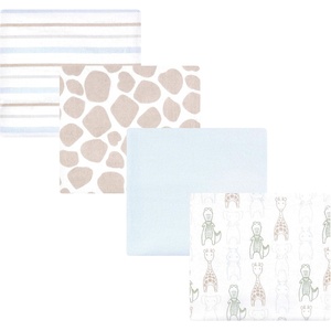 image:imageHudson Baby Unisex Baby Cotton Polyester Flannel Receiving Blankets 4Pack Wispy Wild Flower Bunny One SizeModern Safari Friends