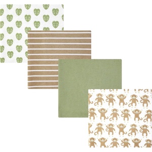 image:imageHudson Baby Unisex Baby Cotton Polyester Flannel Receiving Blankets 4Pack Wispy Wild Flower Bunny One SizeMonkey