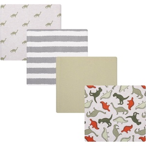 image:imageHudson Baby Unisex Baby Cotton Polyester Flannel Receiving Blankets 4Pack Wispy Wild Flower Bunny One SizeMulti Color Dino