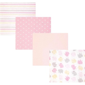 image:imageHudson Baby Unisex Baby Cotton Polyester Flannel Receiving Blankets 4Pack Wispy Wild Flower Bunny One SizeMulti Color Girl Elephant
